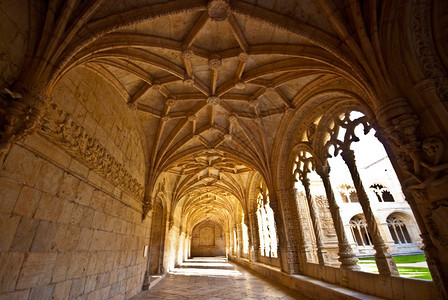 遗产世界华丽的MosteirodosJeronimos在里斯本的Mosteiro修道院的细节图片