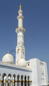扎耶德阿联酋布扎比SheikhZayedGrand清真寺的曼卢克奥托和法蒂米德式合体四高107的塔纳雷特MamlukOttoma图片