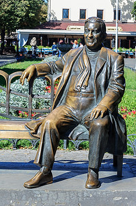 地标德里巴索夫斯卡娅乌克兰敖德萨里巴索夫斯卡亚街的苏联歌手列昂尼德乌特索夫纪念碑历史图片