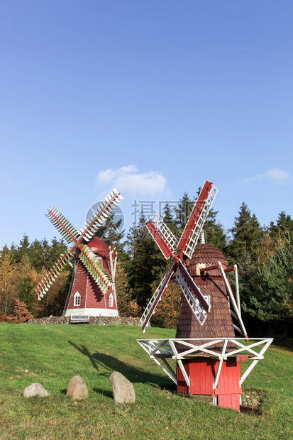 外部的地标丹麦Frederikshab风车公园吸引力图片