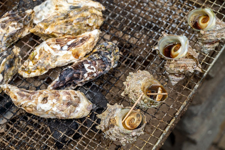 贝壳日本札九州鱼市新鲜食品场可口物图片