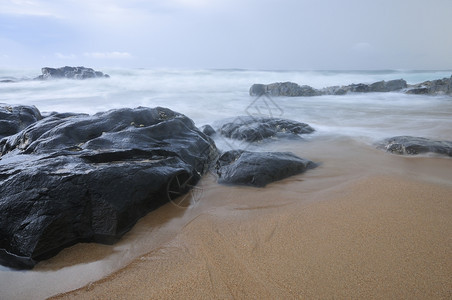 黄昏夏天景观在南非KingsburghKwaZuluNatal拍摄的海景图片