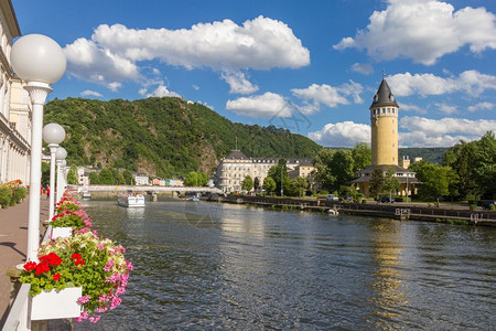 欧洲历史健康德国Lahn河边的温泉镇BadEms景象图片