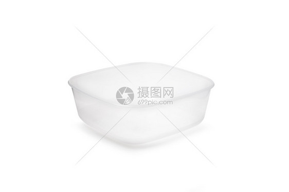 目的白色背景塑料食品储存容器有剪片路口颜色保护图片