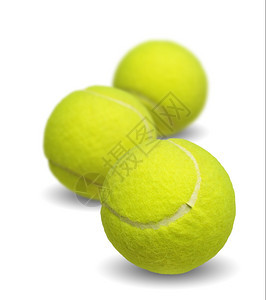 在白背景上孤立的网球收藏Tennis领域目的明亮图片