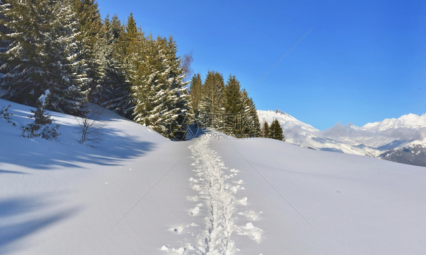 阿尔卑斯山美丽的雪景图片