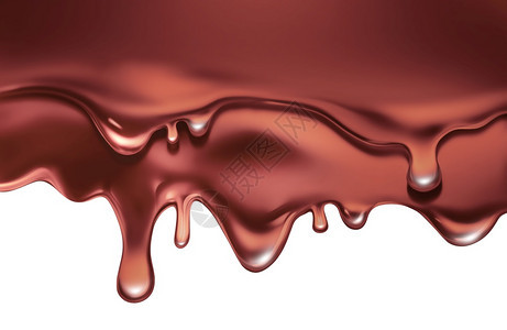 食物白色背景的流动液体巧克力可口液图片