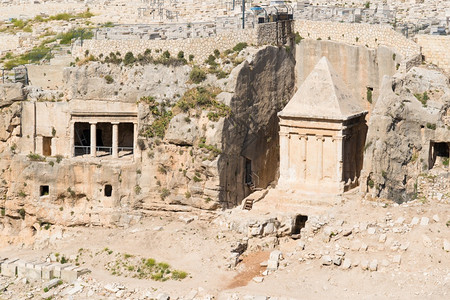 耶路撒冷押沙龙山阿布萨洛姆和扎迦里耶鲁沙伦的墓图片