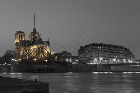 景观圣母院巴黎法国伊莱德兰西罾黄昏图片