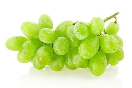 浆果健康营养白色背景的青绿新葡萄图片