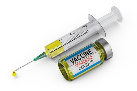 科罗诺疫苗瓶和注射器3d科学电晕风险图片