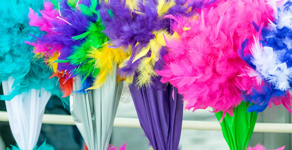 新奥尔良街狂欢节盛宴的多彩羽流四分之一毛乐趣图片