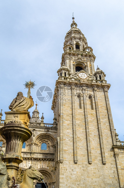 天主教宗的建筑圣地亚哥德康波斯特拉大教堂西班牙朝圣场所语图片
