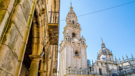 宗教建筑圣地亚哥德康波斯特拉大教堂西班牙朝圣场所镇旅游图片