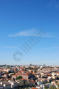 美丽的葡萄牙首都美丽城市景色里斯本天空背景Lisbonsilble旅游的建筑学背景图片