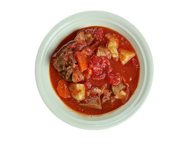 晚餐土豆食物番茄布丁南非炖菜肉桂卡达莫姜和丁香以及辣椒图片