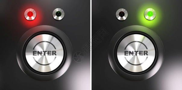 控制系统红色的输入按钮和访问标签使用红绿为经授权且拒绝访问者提供红绿标签Enter图片