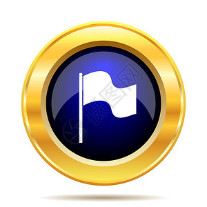 徽章互联网白色背景上的旗帜图标Internet按钮高尔夫球图片