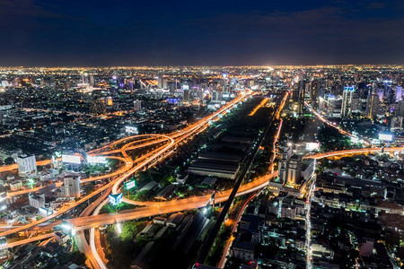 泰国曼谷航拍夜景图片