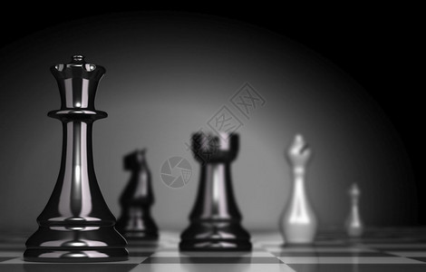 竞赛营销黑色背景的象棋游戏商业战略或定位类棋游戏的插图和显示团队图片