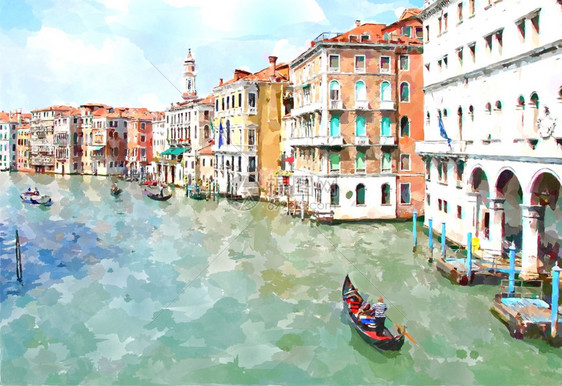 意大利威尼斯运河城市建筑图片