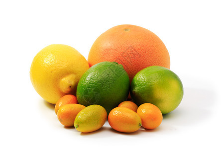 有些柑橘水果在白色背景上被孤立食物酸柠檬图片