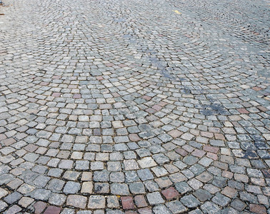 铺路鹅卵石地面具有适合背景的型态砖块街区行道图片