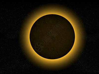 渲染3D全月日食的D交接电晕使成为图片