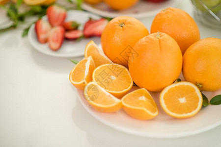 橙子水果切片图片