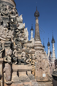 宗教的建筑学缅甸掸邦Kakku佛寺部分恢复了圣殿的修道院这个古老的寺庙有2478年日期自公元前三世纪开始图片