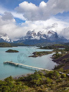 德尔场地托雷斯南美洲智利部帕塔哥尼亚TorresdelPaine公园CordilleraPaine山峰图片