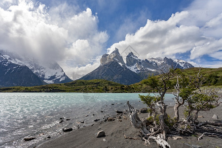 南美洲智利部帕塔哥尼亚TorresdelPaine公园CordilleraPaine山峰潘恩旅行巴塔哥尼亚图片