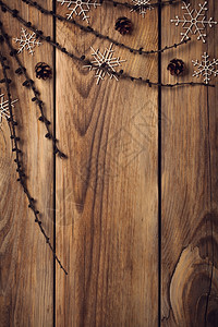 复古的优质季节在木制桌子上的圣诞背景复制空间图片