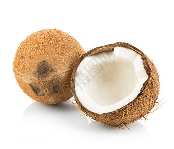 食物在白色背景上孤立的椰子可美食图片