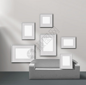现代的空白画廊展览间框架集合图片画廊展览白色的图片
