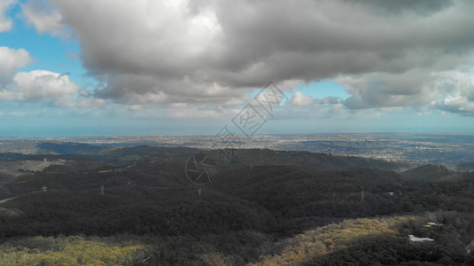 丘陵澳大利亚阿德莱Lofty山全景空中观察公吨落下图片