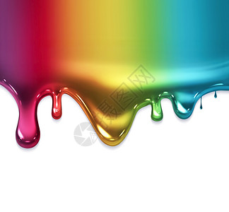 明亮的彩虹滴色油漆作为背景洒图片