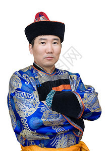 蓝色的叉袍一个穿着国服的蒙戈利亚人图片
