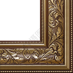 相框古代碎片角特写在白色背景上孤立画框古代碎片角在白色背景上孤立照片金子装饰品图片