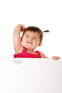 木板可爱的婴儿宝肌肉手臂表达力量的和皱眉脸握着白板与世隔绝有趣的抓住图片