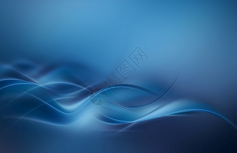 运动具有平滑的卷曲线抽象蓝色背景波浪介绍图片
