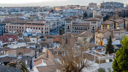 户外西班牙南部安达卢西亚格拉纳市风景的城观历史欧洲图片