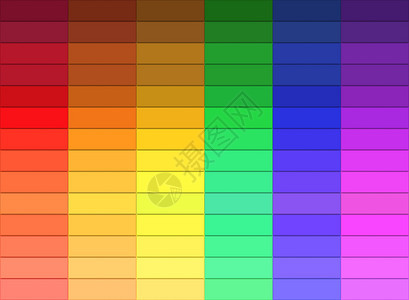 地面绿色3d使彩虹梯度颜色多的矩形状砖瓦壁背景蓝色的图片