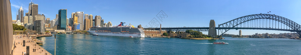 旅游悉尼海港的预告和桥梁全景水城市的图片