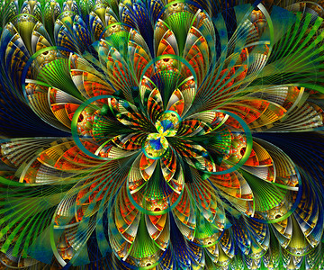 产生形象的计算机成彩色分形艺术品用于创意艺术设计和娱乐算机生成的彩色分形艺术品强调图片
