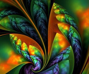 计算机生成的彩色分形艺术品用于创意艺术设计和娱乐算机生成的彩色分形艺术品插图象的装饰品图片