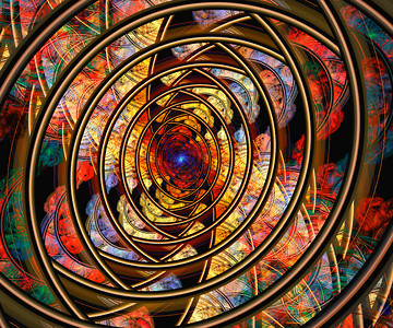 美丽的马赛克计算机生成的彩色分形艺术品用于创意艺术设计和娱乐算机生成的彩色分形艺术品多的图片
