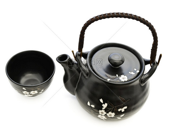 陶器厨具锅茶礼白餐的茶桌与礼白上的图片