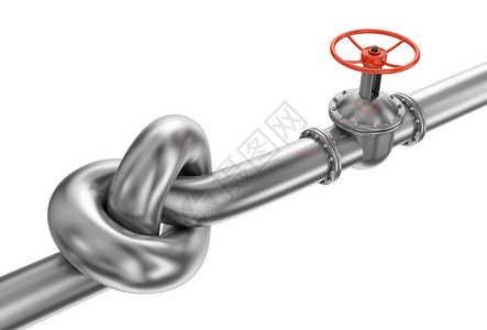 燃料铁管结和阀门3D交接供应管子图片