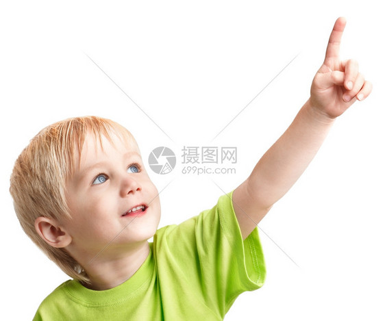 婴儿男孩一只手臂伸指着他的手身体移动针图片